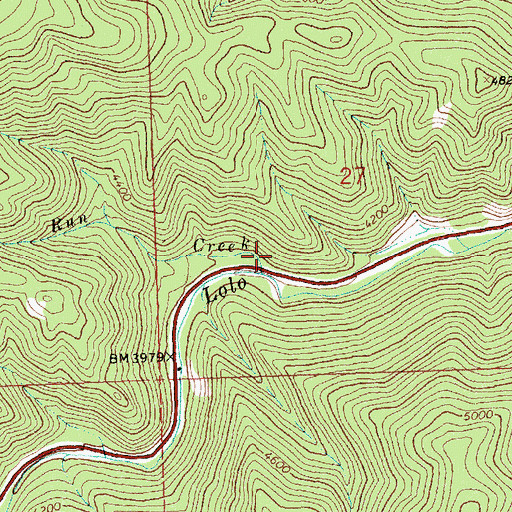 Topographic Map of Cedar Run Creek, MT
