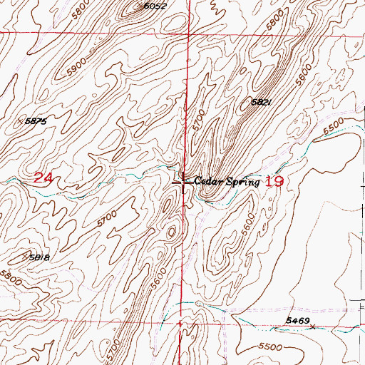 Topographic Map of Cedar Spring, MT