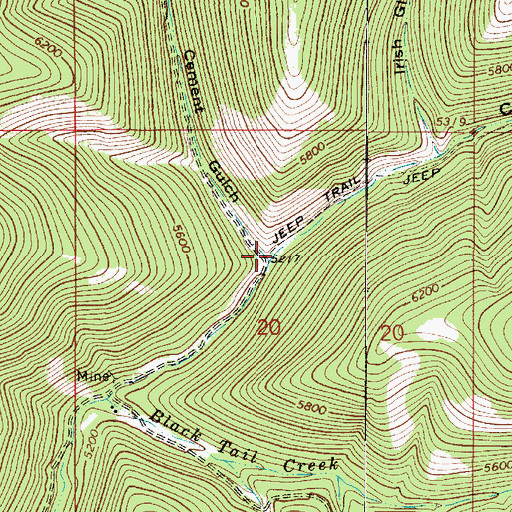 Topographic Map of Cement Gulch, MT