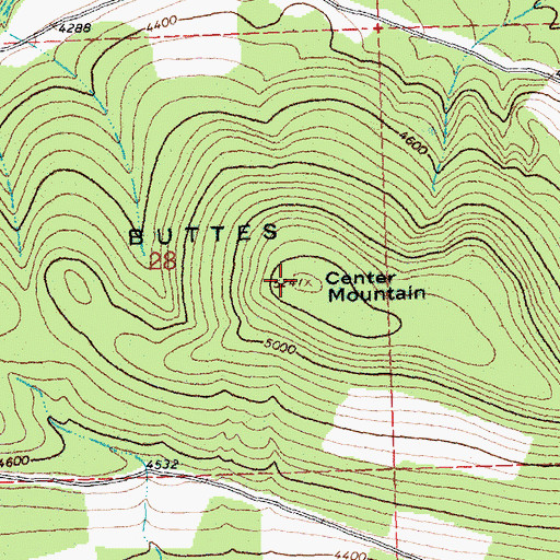 Topographic Map of Center Mountain, MT