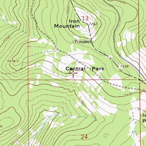 Topographic Map of Central Park, MT