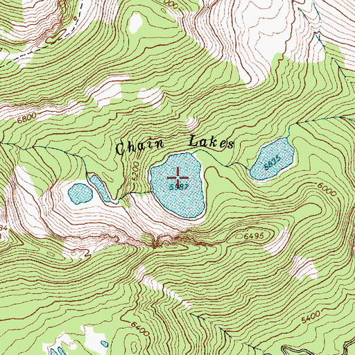 Topographic Map of Chain Lakes, MT