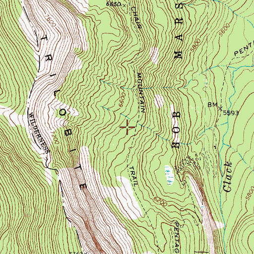 Topographic Map of Chair Mountain Trail, MT