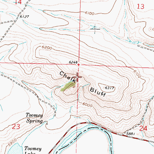 Topographic Map of Chalk Bluff, MT