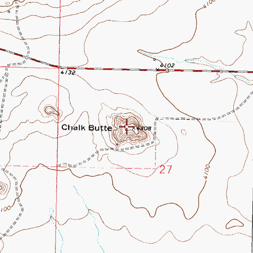 Topographic Map of Chalk Butte, MT