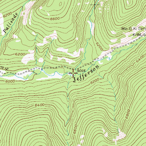 Topographic Map of Chamberlain Creek, MT