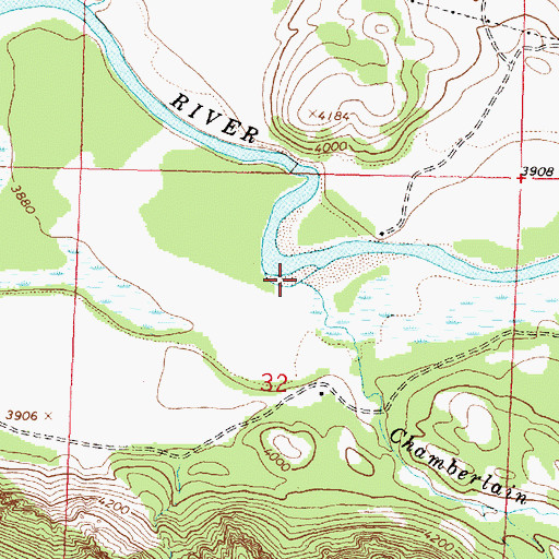 Topographic Map of Chamberlain Creek, MT