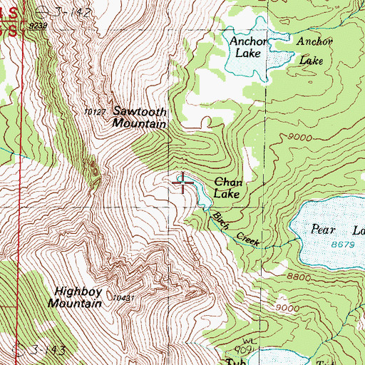 Topographic Map of Chan Lake, MT