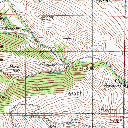 Topographic Map of Charcoal Creek, MT