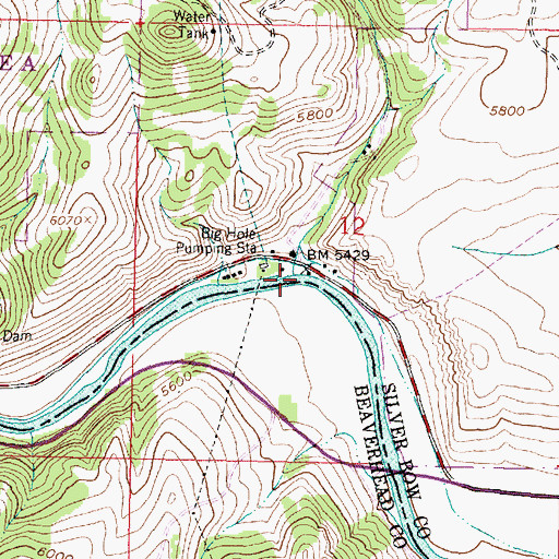 Topographic Map of Charcoal Creek, MT