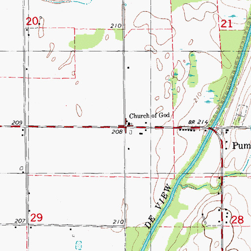 Topographic Map of Church of God, AR