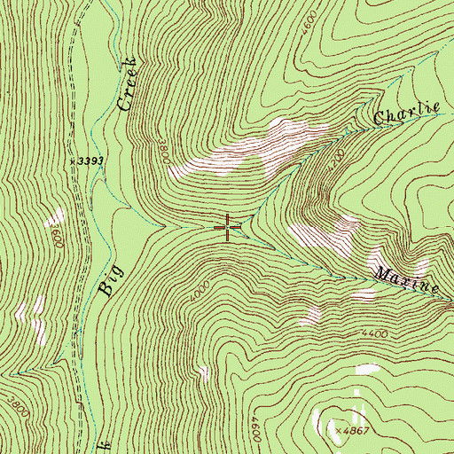 Topographic Map of Charlie Creek, MT