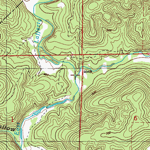 Topographic Map of Pumpkin Creek, AR