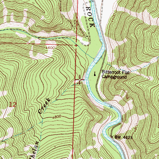 Topographic Map of Chelan Creek, MT