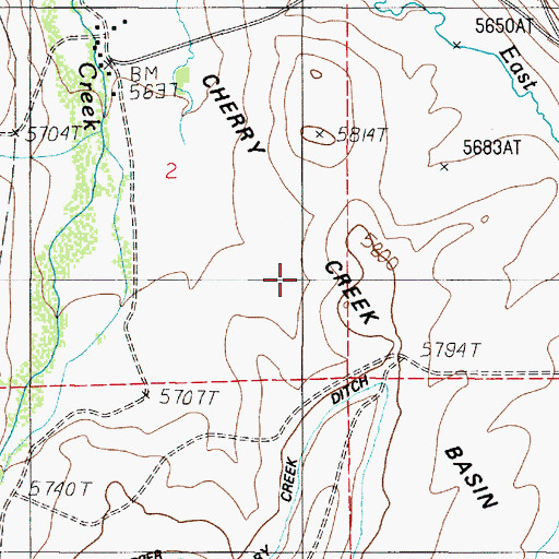Topographic Map of Cherry Creek Basin, MT