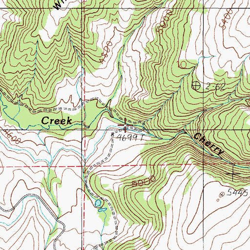 Topographic Map of Cherry Creek Canyon, MT