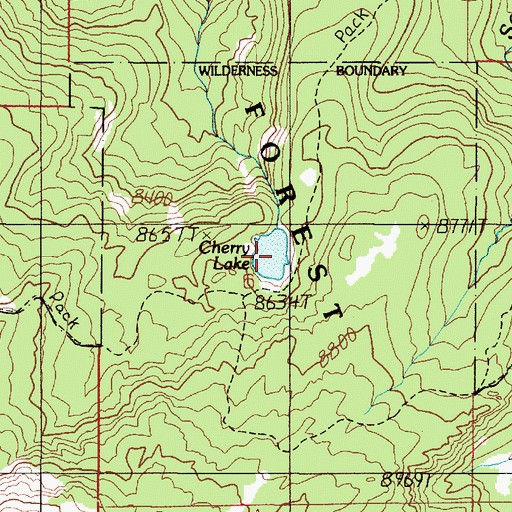 Topographic Map of Cherry Lake, MT