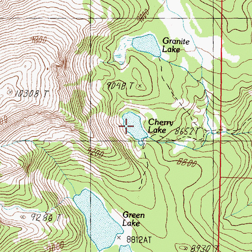 Topographic Map of Cherry Lake, MT