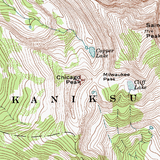 Topographic Map of Chicago Peak, MT
