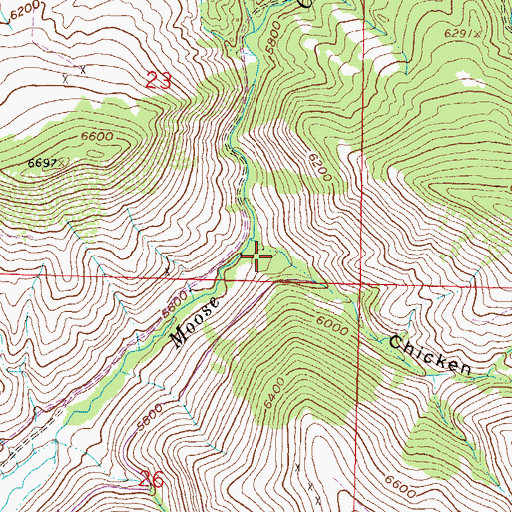 Topographic Map of Chicken Gulch, MT