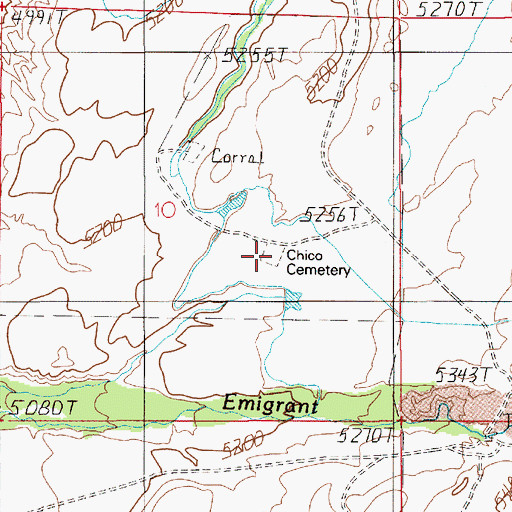 Topographic Map of Chico Cemetery, MT