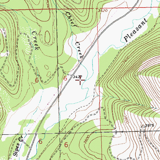 Topographic Map of Chief Creek, MT