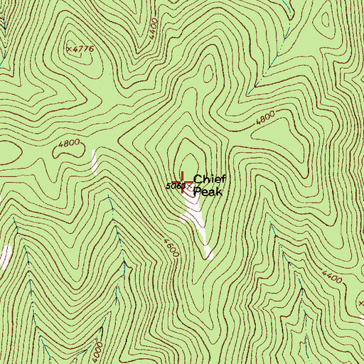 Topographic Map of Chief Peak, MT
