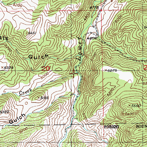 Topographic Map of Chimney Rock Creek, MT