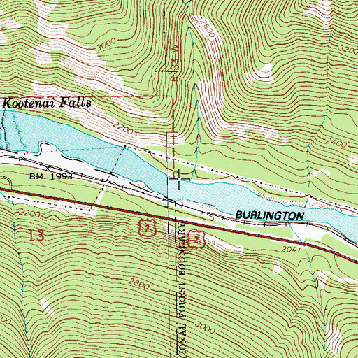 Topographic Map of China Creek, MT