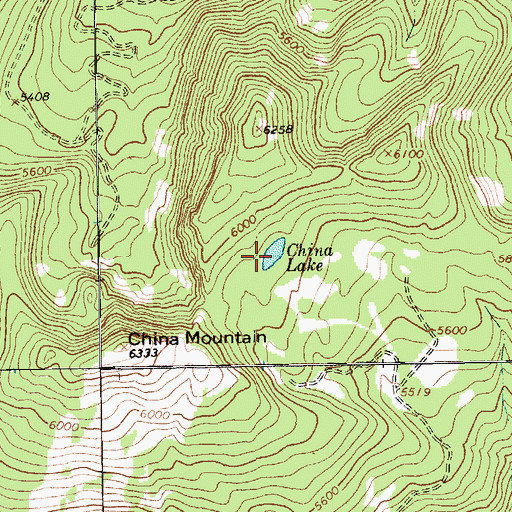 Topographic Map of China Lake, MT