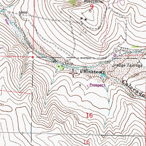 Topographic Map of Chinatown, MT