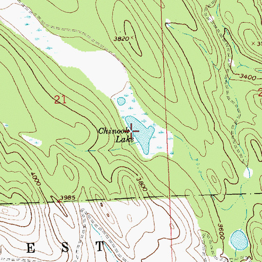 Topographic Map of Chinook Lake, MT