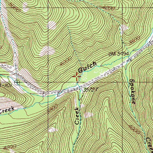 Topographic Map of Chipmunk Creek, MT