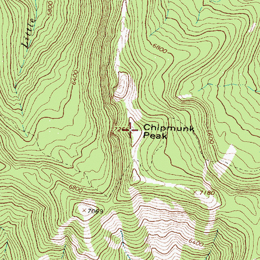 Topographic Map of Chipmunk Peak, MT