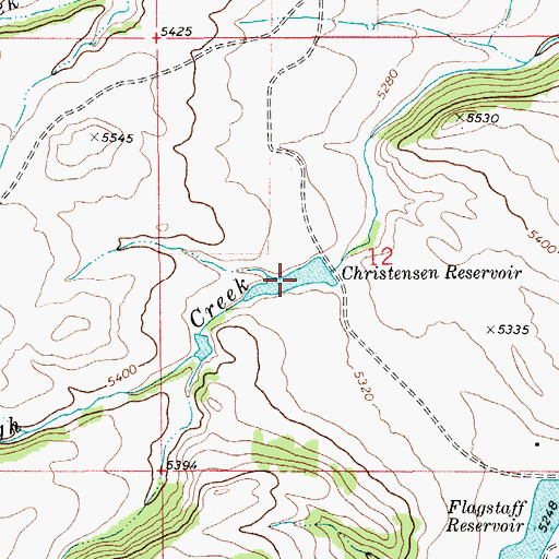 Topographic Map of Christensen Reservoir, MT