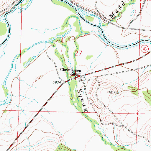 Topographic Map of Christianson Ranch, MT