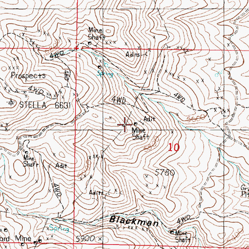 Topographic Map of Chromite Mine, MT