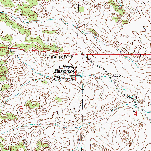 Topographic Map of Chromo Reservoir, MT