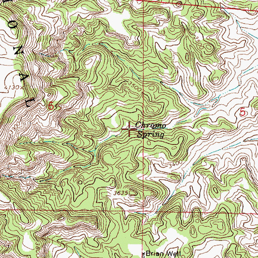 Topographic Map of Chromo Spring, MT