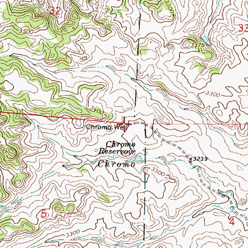 Topographic Map of Chromo Well, MT