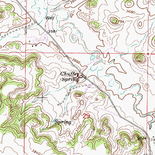 Topographic Map of Chuffey Spring, MT