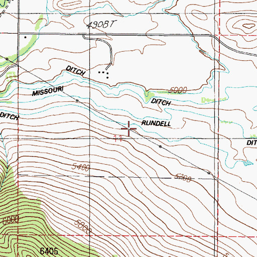 Topographic Map of Church Ditch, MT