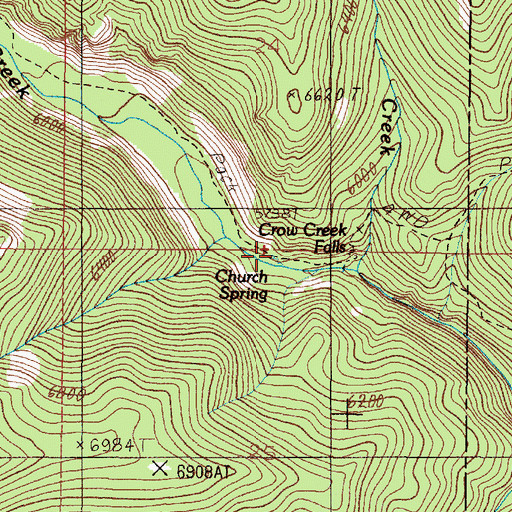 Topographic Map of Church Spring, MT