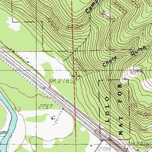 Topographic Map of Chute Gulch, MT