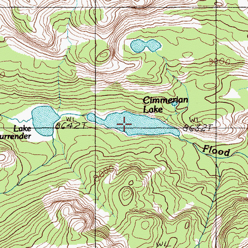 Topographic Map of Cimmerian Lake, MT