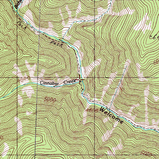 Topographic Map of Cinnabar Creek, MT