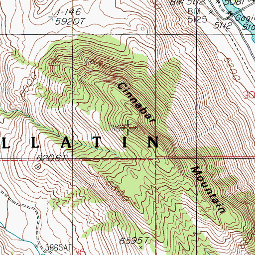 Topographic Map of Cinnabar Mountain, MT