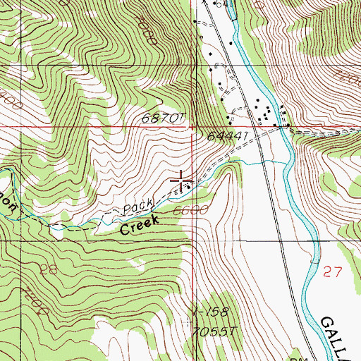 Topographic Map of Cinnamon Station, MT