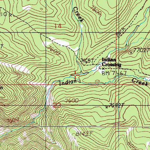 Topographic Map of Circle Creek, MT