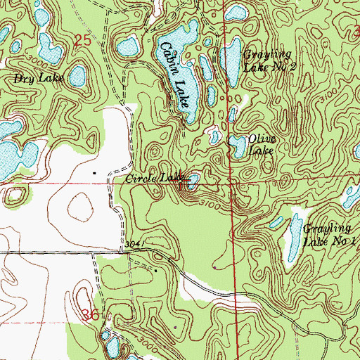Topographic Map of Circle Lake, MT